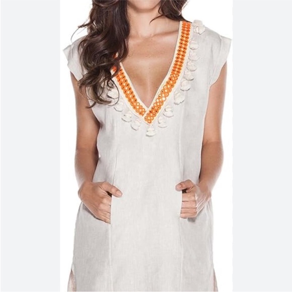 OndadeMar Other - OndadeMar Women's Embroidered Tunic Boho Linen Sz S
